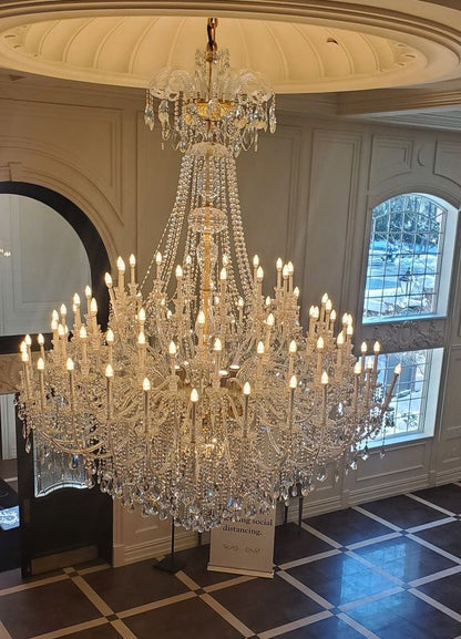 Extra Large Classic Traditional Crystal Chandelier 60/72/90 Lights for Hotel/Showroom/Foyer/Wedding Hall/Coffee Shop