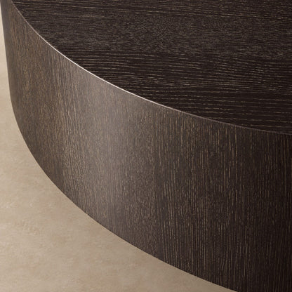 Oak Wood Round Plinth Coffee Table
