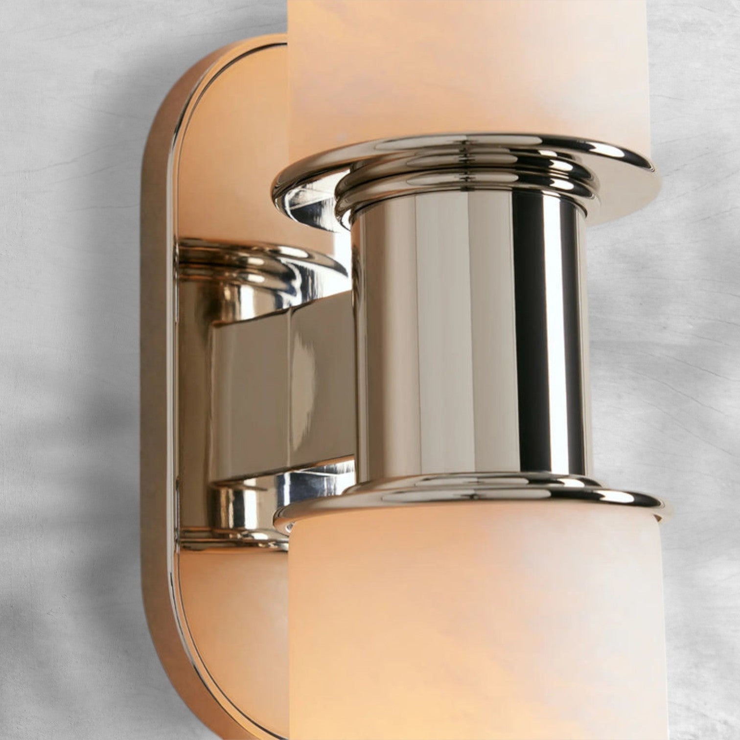 Harlin Alabaster 2-Light Wall Sconce with Brass, Bronze, Nickel Finishes