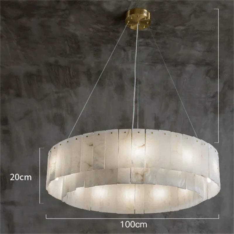 Mancy Alabaster 2-Tier Round Chandelier