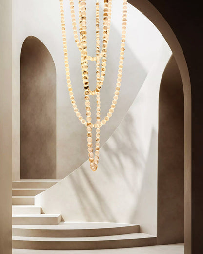 Pearl Necklace Alabaster Globe Beaded Linear Chandelier 40"-197"