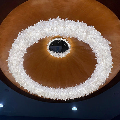 Geode Quartz Crystal Ring Chandelier 24"-47"