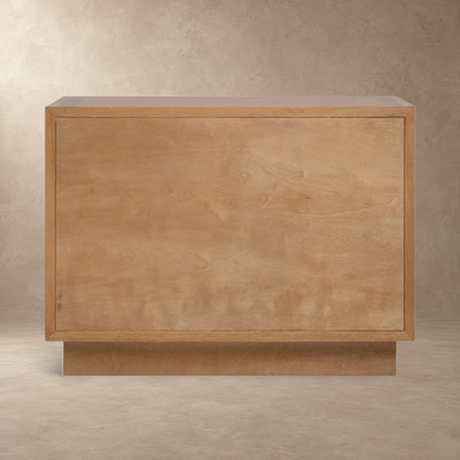 Happyarcadian Two-Drawer Oak Bedside Table