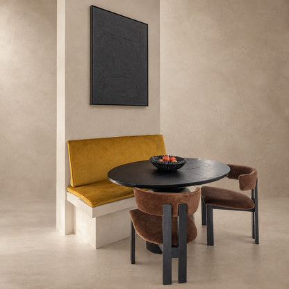 Hand-Sculpted Modern Oval Oak Dining Table