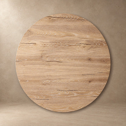 Oak Wood Round Plinth Coffee Table