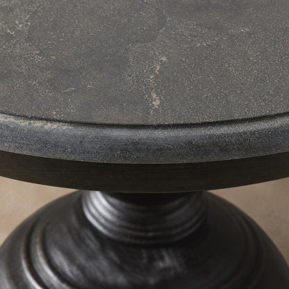 Round Pine Base Dining Table with Marble Slab