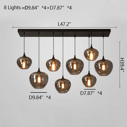 Modern Smoke Gray Glass Lamp Designer Chandelier