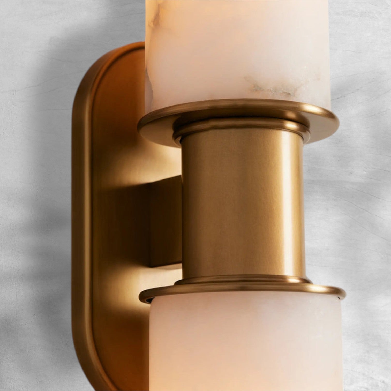 Harlin Alabaster 2-Light Wall Sconce with Brass, Bronze, Nickel Finishes