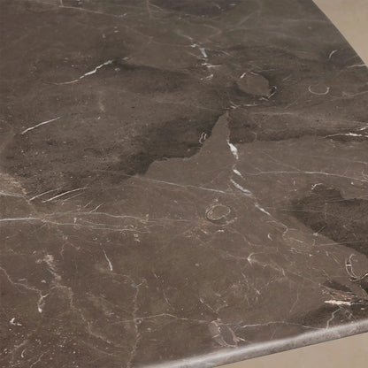 Happyarcadian Steel Base Marble Surface Dining Table