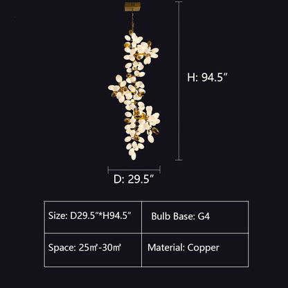 Modern Unique Style Extra Large White Grape Branch Chandelier