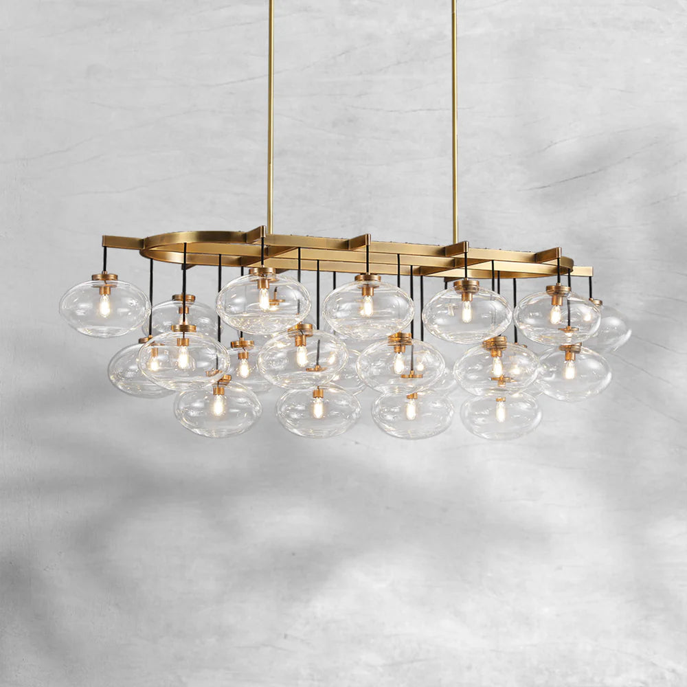 Cabrlet Clear Glass Linear Chandelier 72"