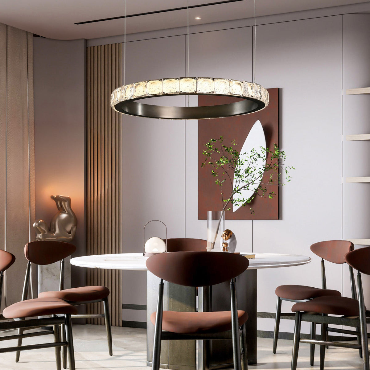 Drake Single-Ring Crystal Chandelier