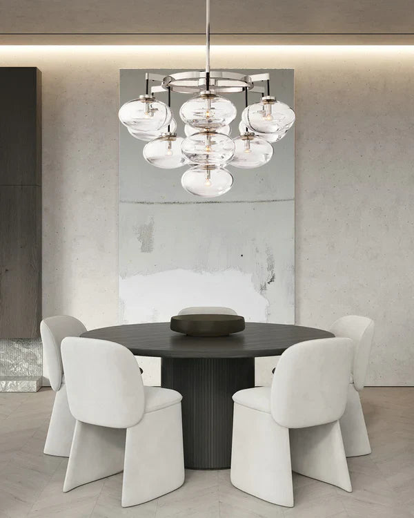 Cabrlet Clear Glass Round Chandelier 48"