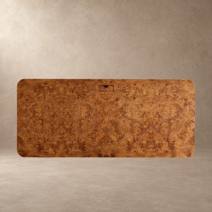 Happyarcadian Mappa Burl Wood Curved Workspace Table