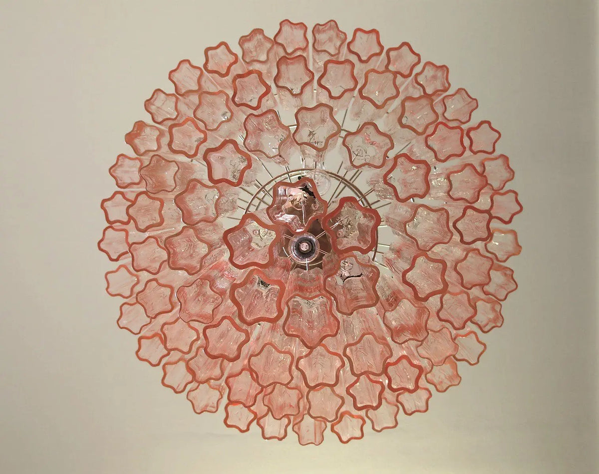 Pink Murano Glass 78-Tube Chandelier
