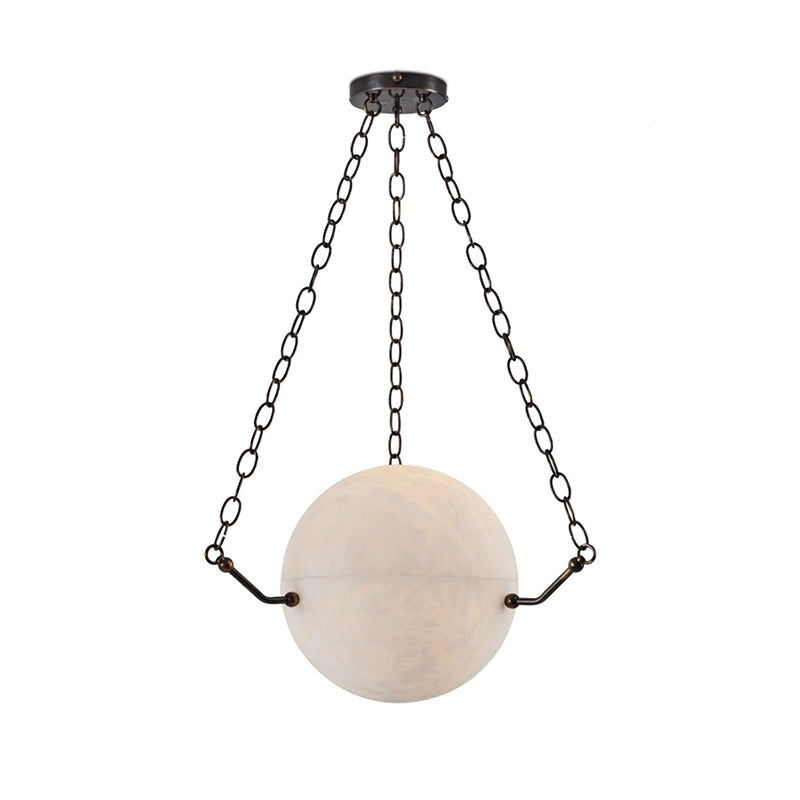 Gabe Alabaster Sphere Suspension Lamp, Pendant Kitchen Island Lamp