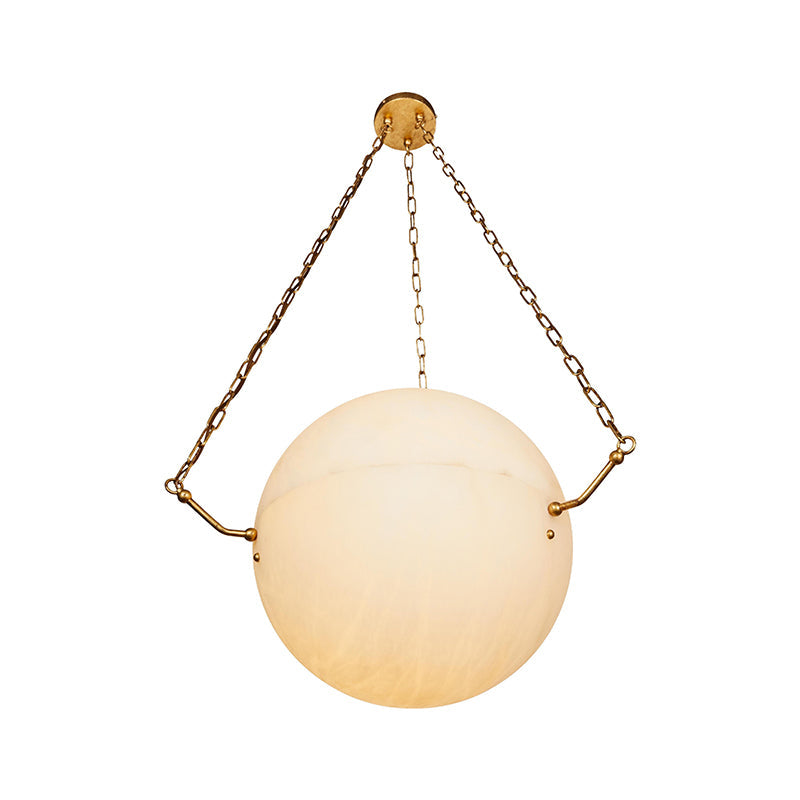 Gabe Alabaster Sphere Suspension Lamp, Pendant Kitchen Island Lamp