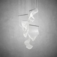Acrylic Lace 5 Light Chandelier Chrome