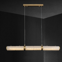 Caroline Alabaster Modern Art Linear Chandelier Lighting