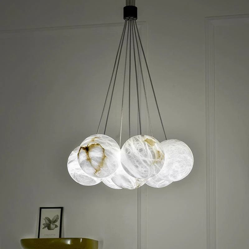 Paisley Alabaster Global Ceiling Chandelier Light