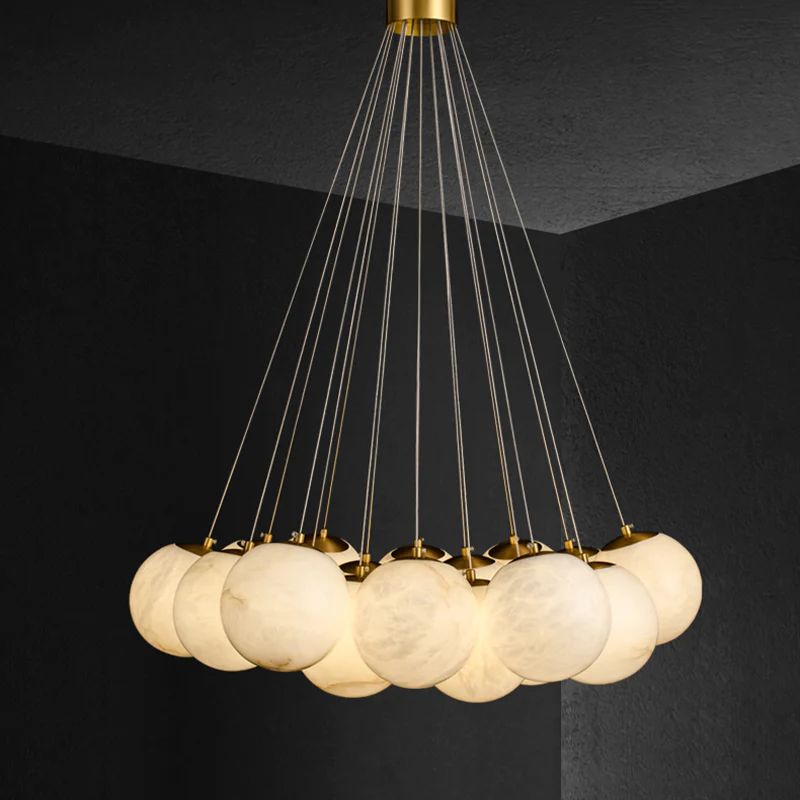 Paisley Alabaster Global Ceiling Chandelier Light