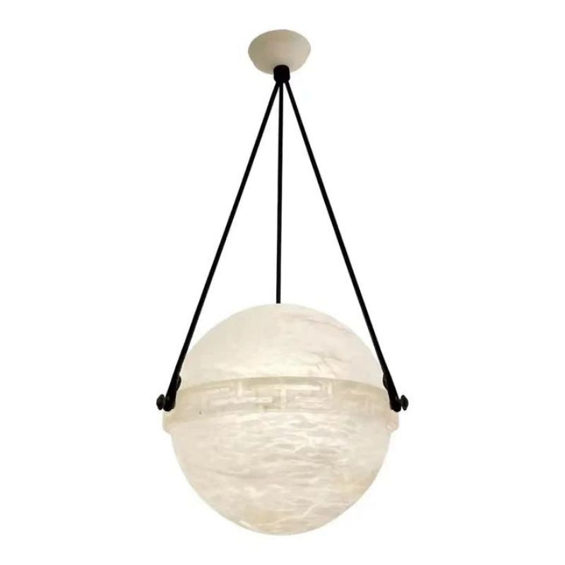 Elowen Alabaster Chandelier, Round Globe Pendant Light