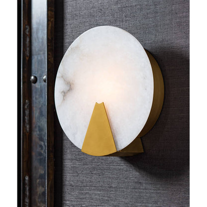 Regina Alabaster Houston Round Wall Sconce
