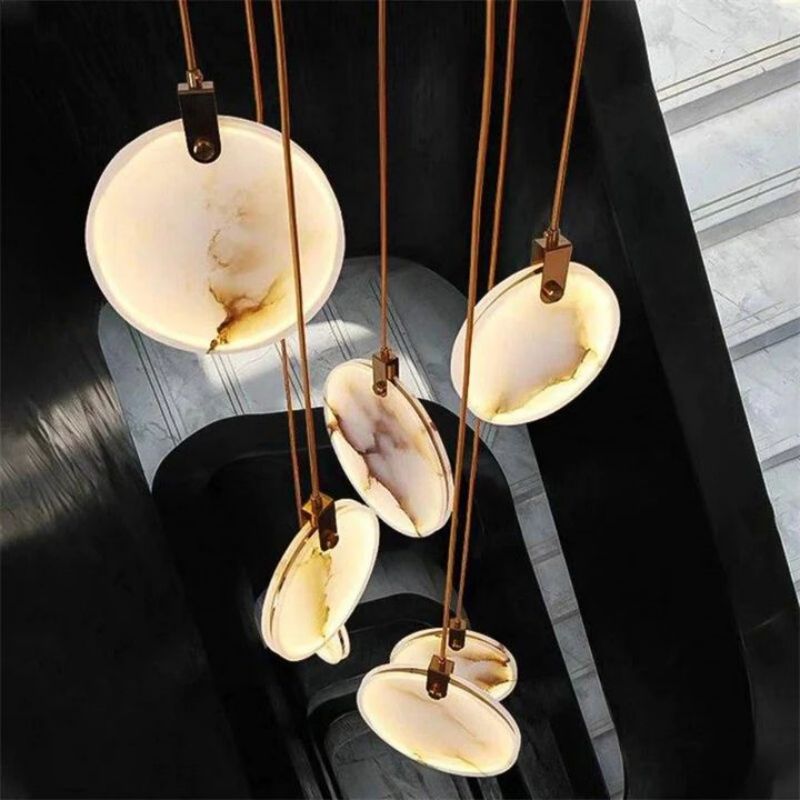 Queenie Alabaster Long Staircase Pendant Light