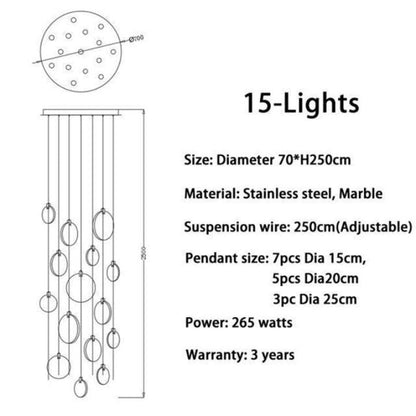Queenie Alabaster Long Staircase Pendant Light
