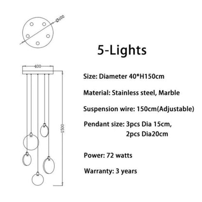 Queenie Alabaster Long Staircase Pendant Light