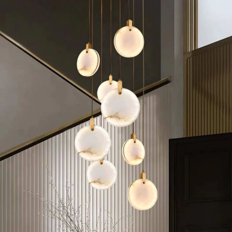 Queenie Alabaster Long Staircase Pendant Light