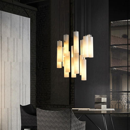 Violet Alabaster Modern Art Linear Chandeliers Fixture