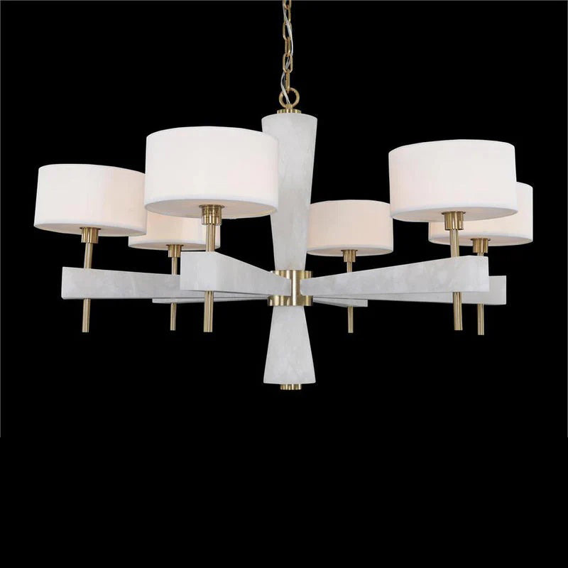 Carrie Luxury Alabaster Six-Light Designer Chandelier Lighting