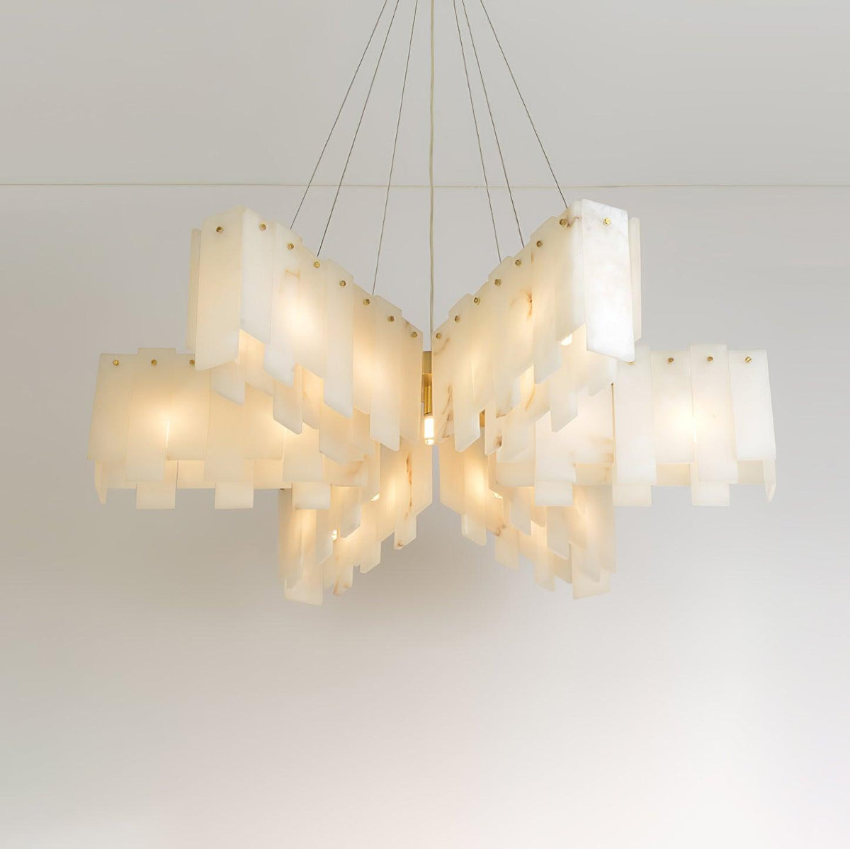 Alabaster Cascade Tiered Chandelier 22.4"-47.2"