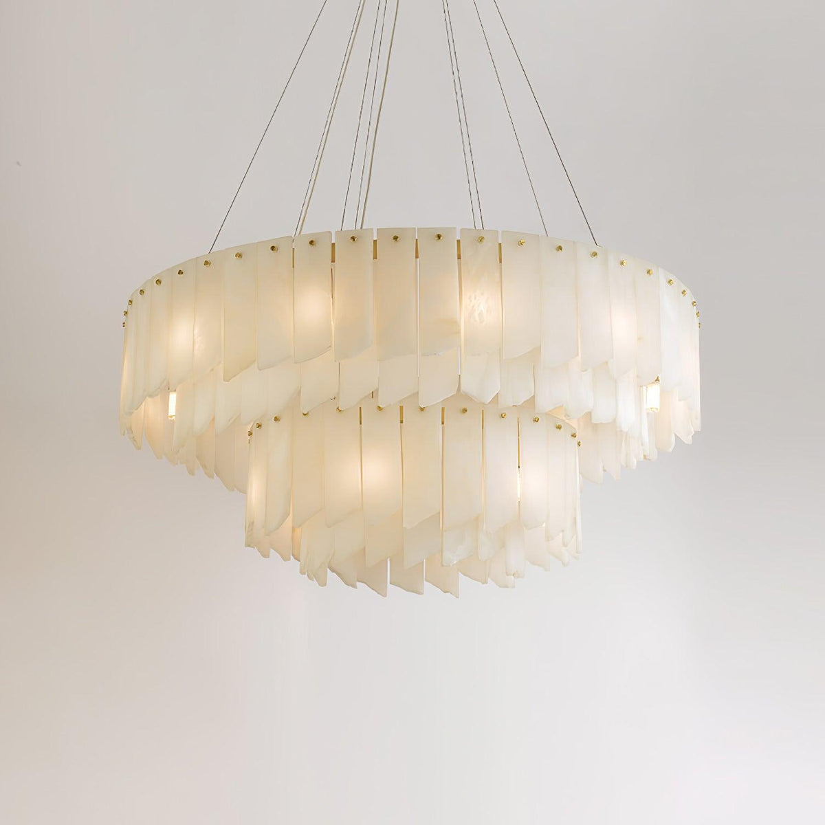 Alabaster Cascade Tiered Chandelier 22.4"-47.2"