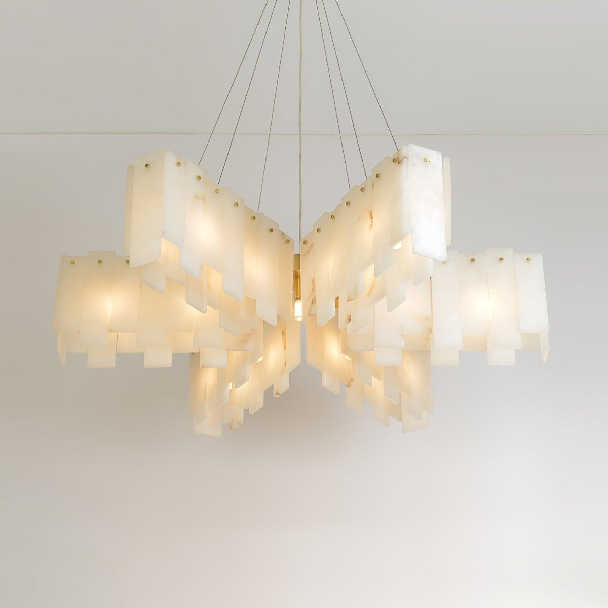 Alabaster Cascade Tiered Chandelier 22.4"-47.2"