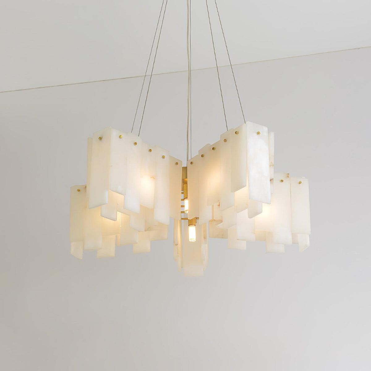 Alabaster Cascade Tiered Chandelier 22.4"-47.2"