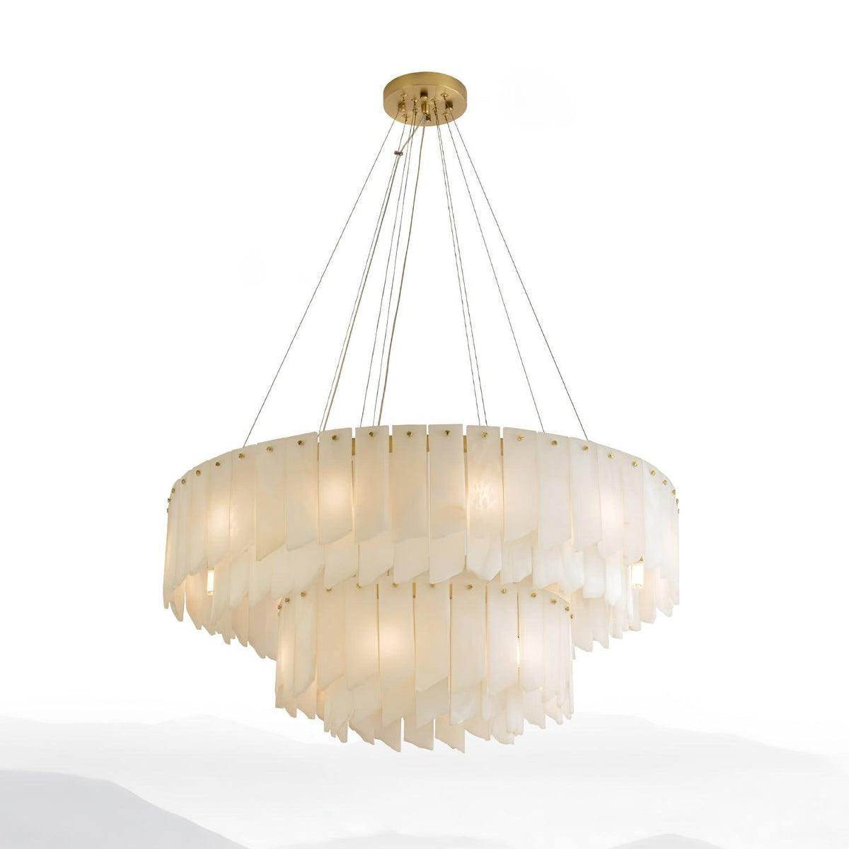 Alabaster Cascade Tiered Chandelier 22.4"-47.2"