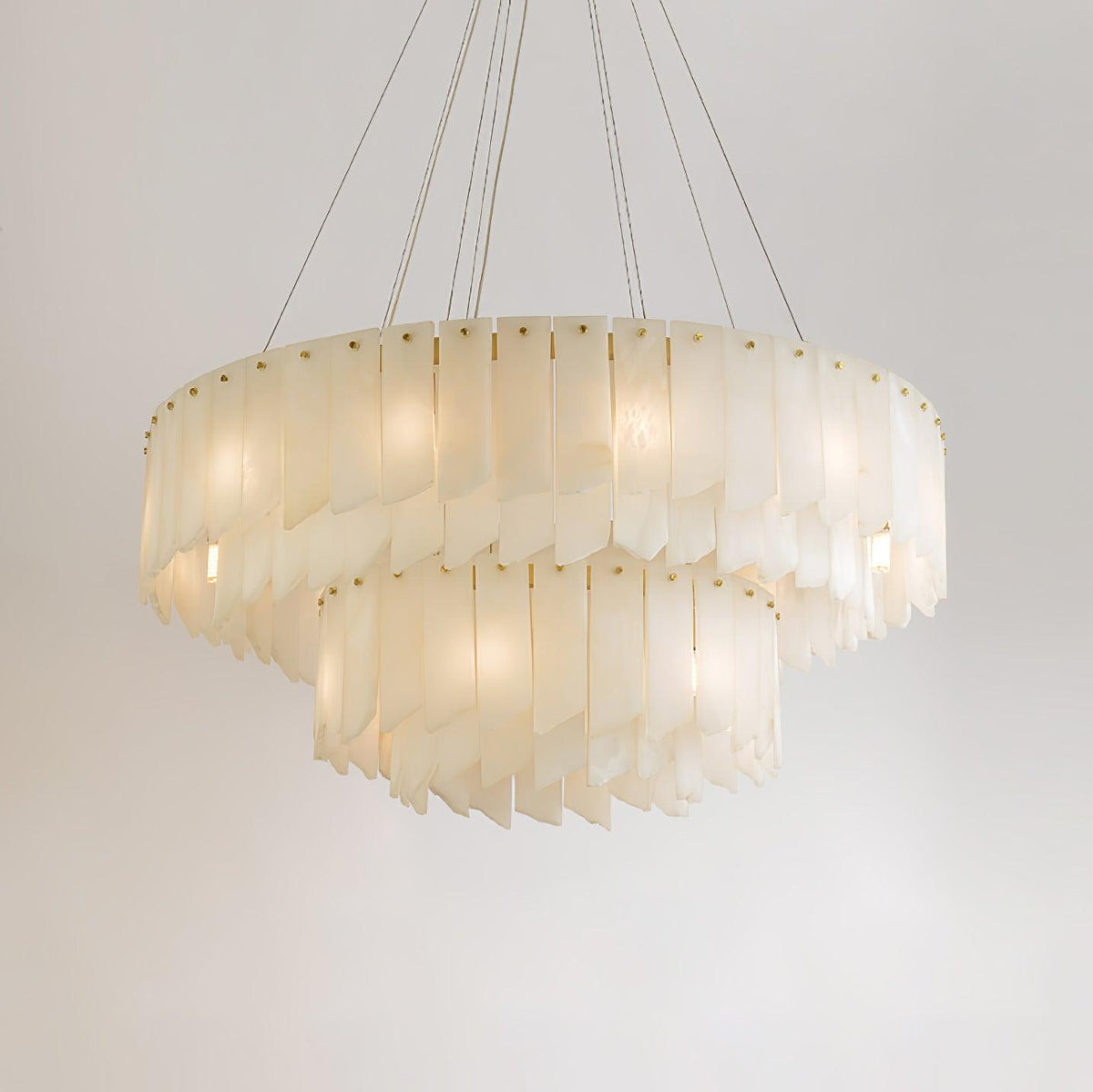Alabaster Cascade Tiered Chandelier 22.4"-47.2"