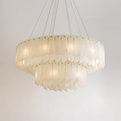Alabaster Cascade Tiered Chandelier 22.4"-47.2"
