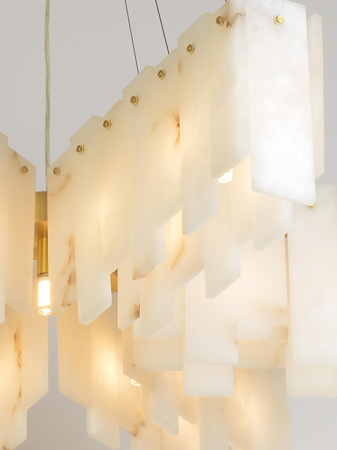 Alabaster Cascade Tiered Chandelier 22.4"-47.2"