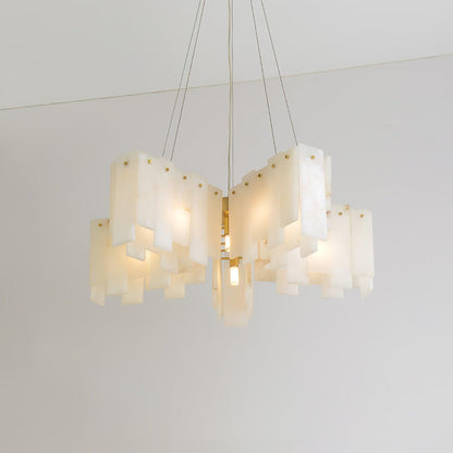 Alabaster Cascade Tiered Chandelier 22.4"-47.2"