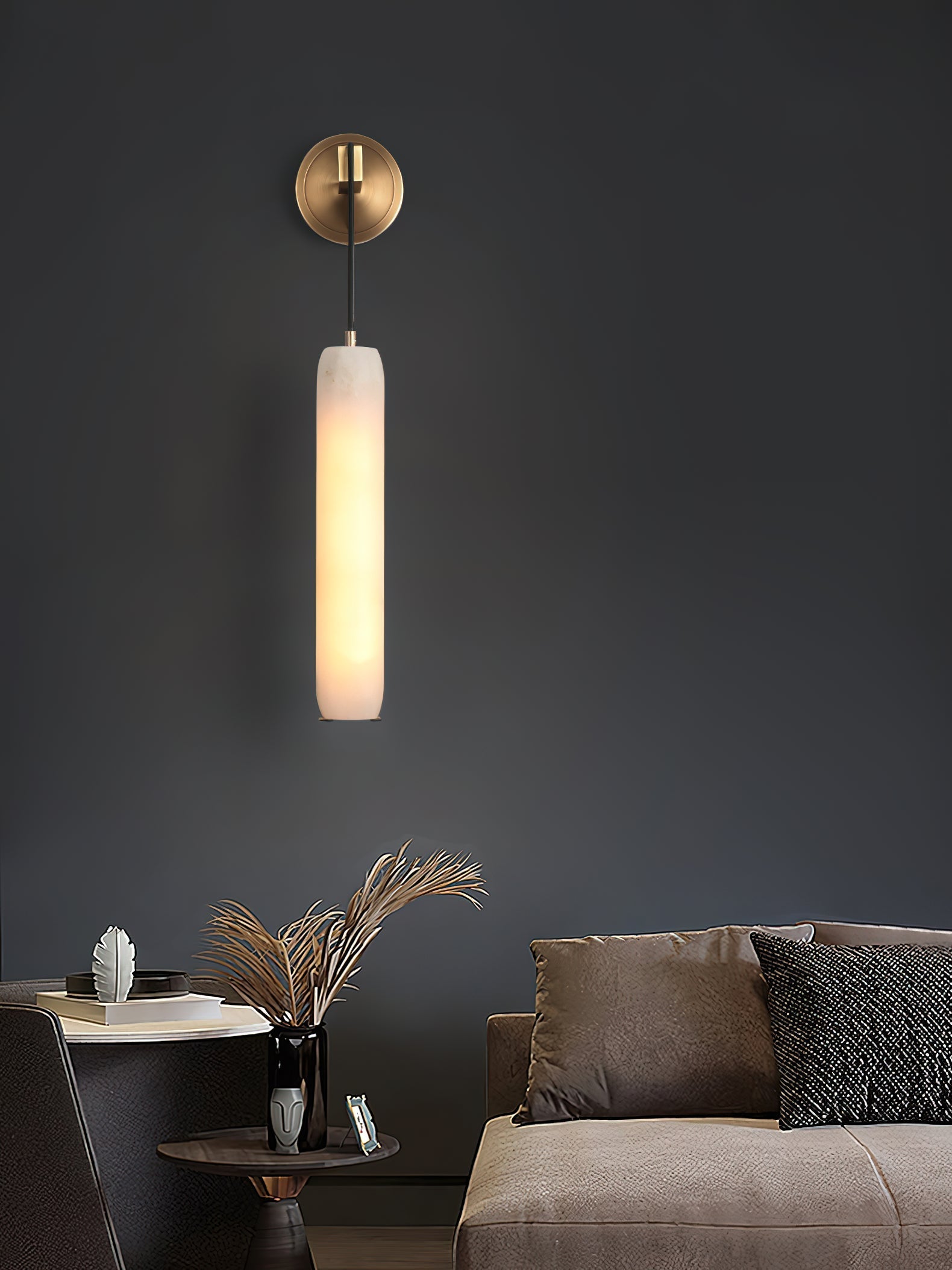 Alabaster Flute Wall Lamp