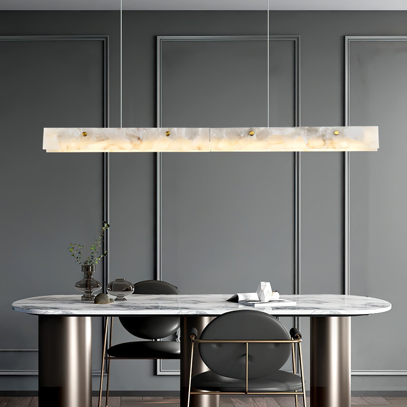 Alabaster LED Modern Linear Pendant Light