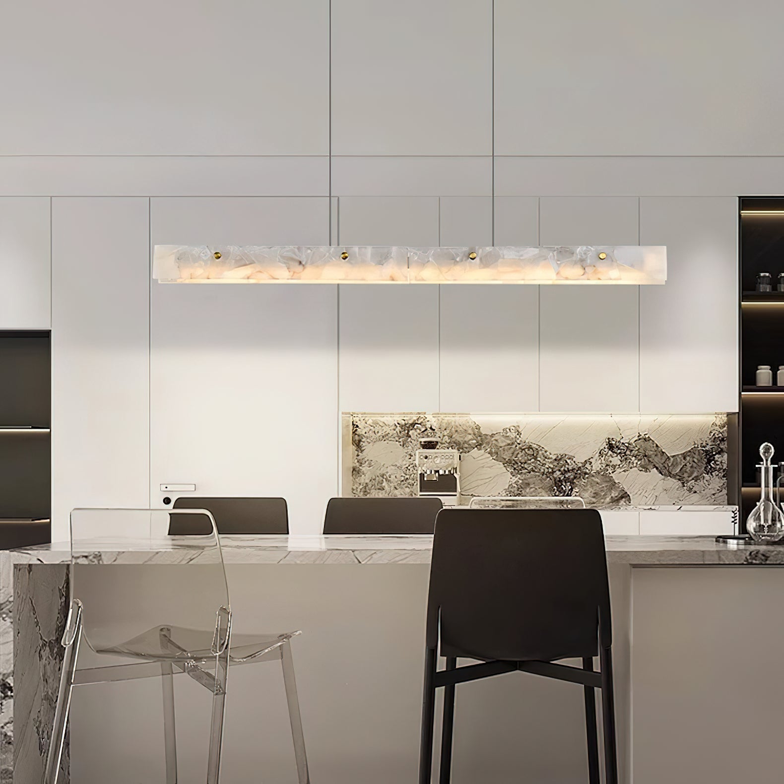 Alabaster LED Modern Linear Pendant Light