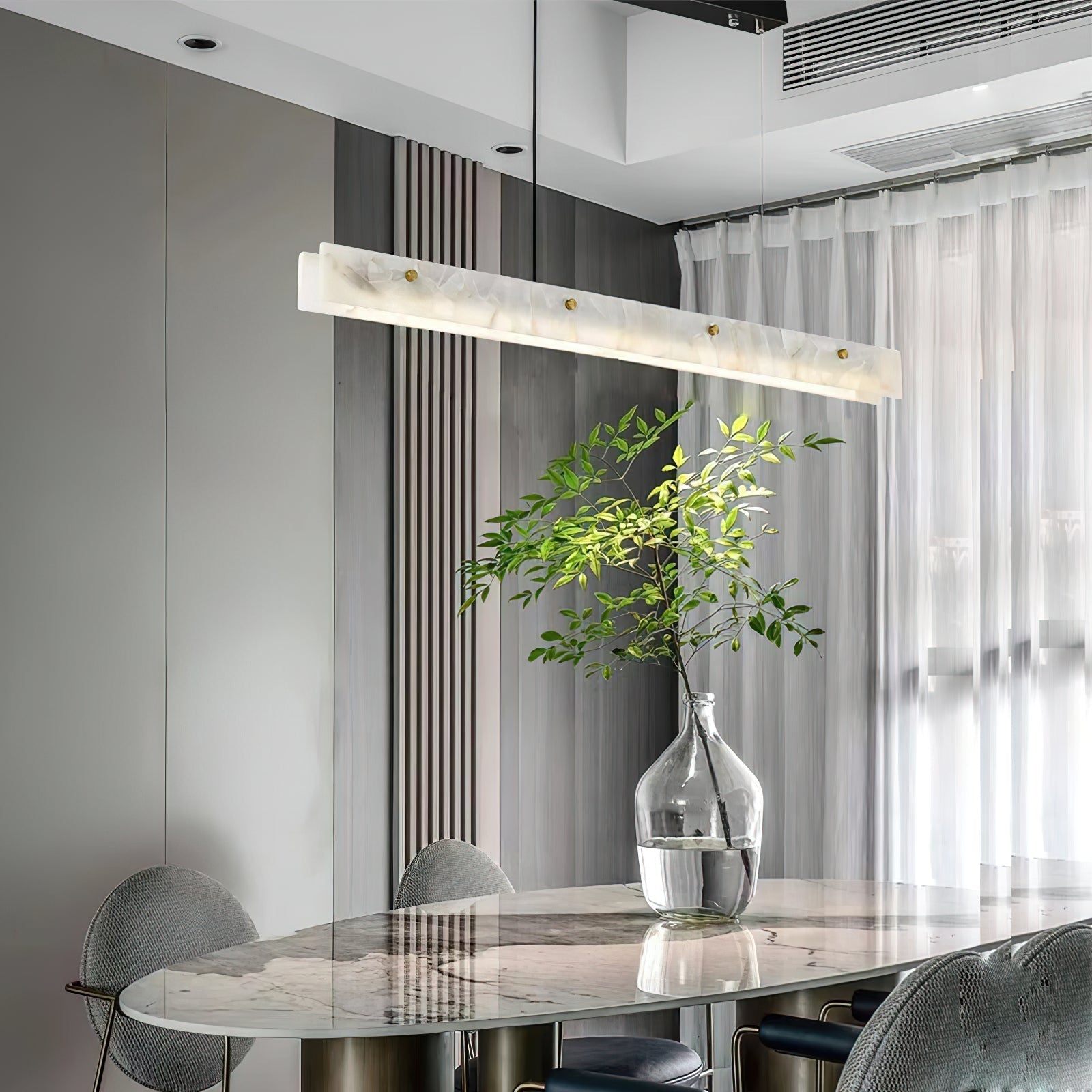 Alabaster LED Modern Linear Pendant Light