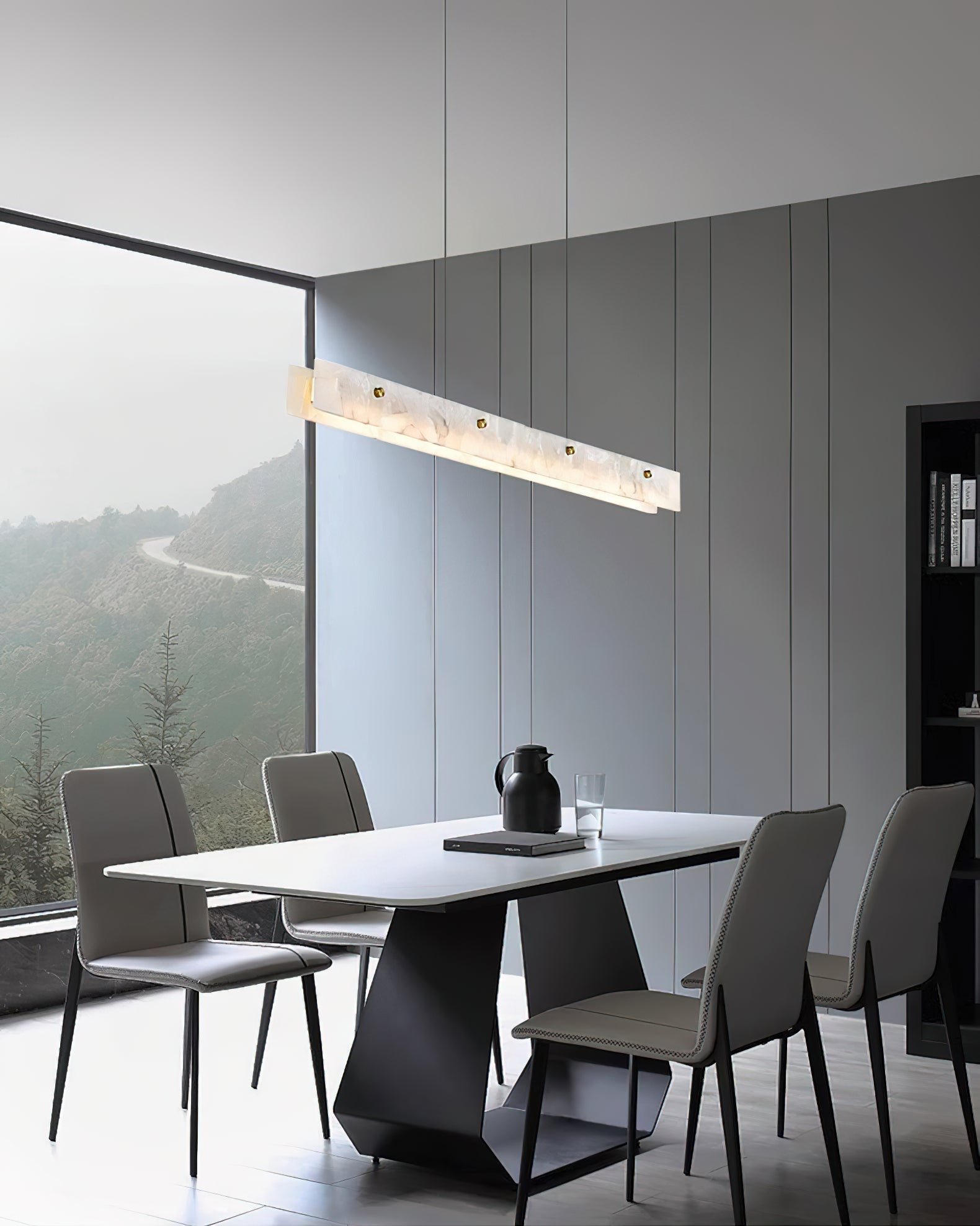 Alabaster LED Modern Linear Pendant Light