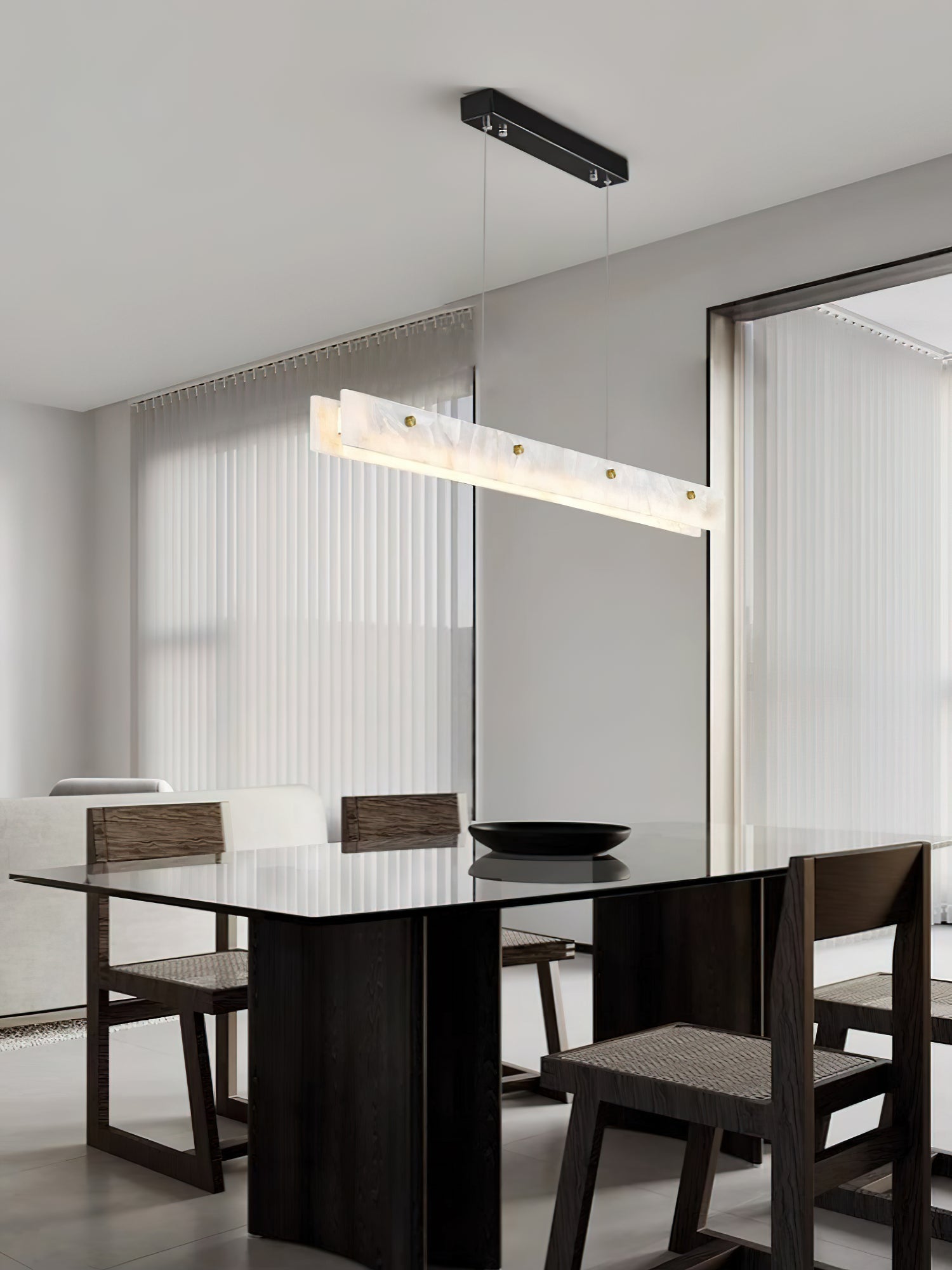 Alabaster LED Modern Linear Pendant Light