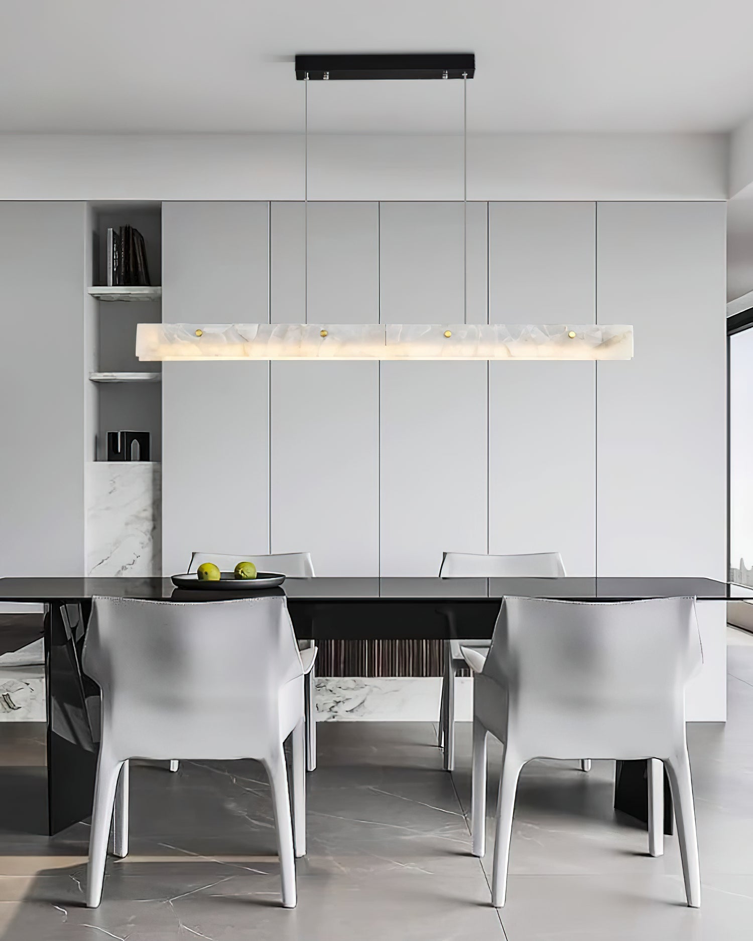 Alabaster LED Modern Linear Pendant Light