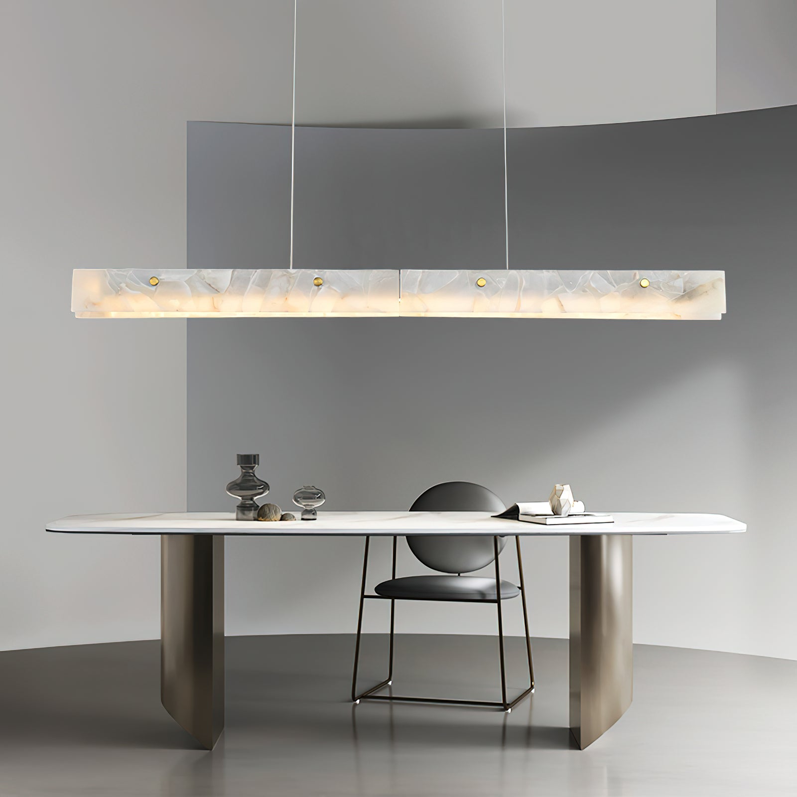 Alabaster LED Modern Linear Pendant Light